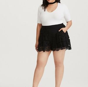 Festival-Bachelorette-Swim-Casual-Torrid Lace Scalloped Shorts Size 3X